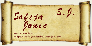 Sofija Jonić vizit kartica